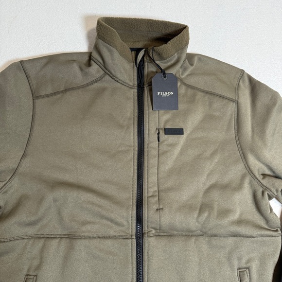 Filson Granite Spire Fleece Jacket Mens M Medium Field Olive Green Full Zip - Picture 2 of 7